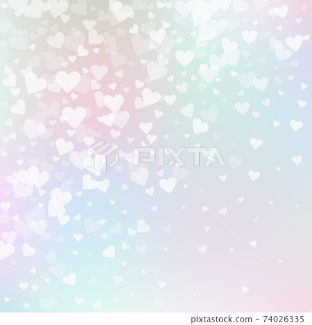White heart love confettis. Valentine's day gradie 74026335