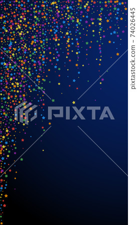 Festive memorable confetti. Celebration stars. Rai 74026445