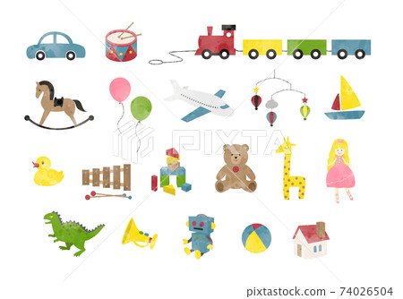 水彩玩具插圖集 74026504