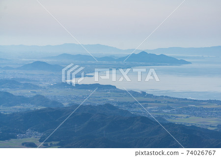 Lake Biwa overlooking from the 8th station of Mt. Ibuki Lake Biwa overlooking from the 8th station of Mt. Ibuki 74026767
