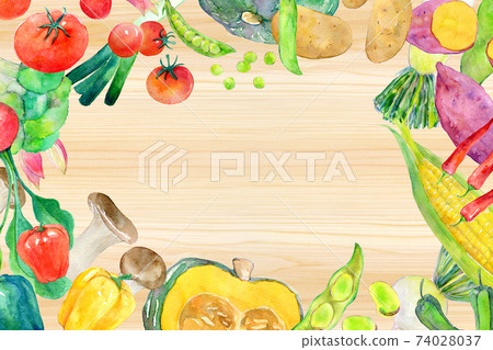 Watercolor illustration green and yellow vegetables Watercolor illustration green and yellow vegetables 74028037
