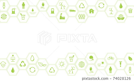 Green Business template and background for Sustainability concept with flat icons 74028126
