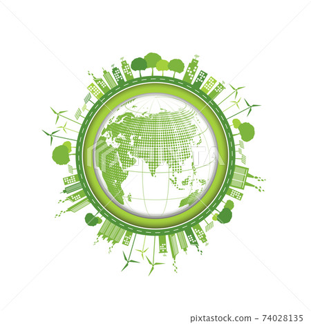 World Environment and Green city design for sustainability and Eco friendly concept 74028135