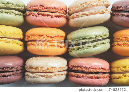 Colorful macaroons close-up Colorful macaroons close-up 74028352