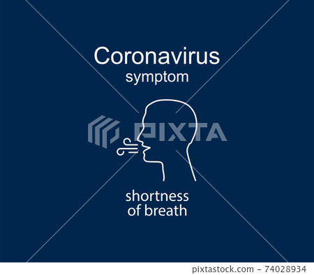 Coronavirus symptom, shortness of breath, covid-19. Vector illustration. Coronavirus symptom, shortness of breath, covid-19. Vector illustration. 74028934
