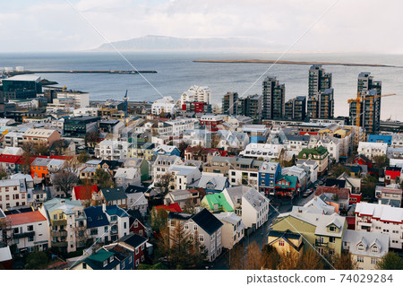 Beautiful view of Reykjavik, Capital of Iceland from the top Beautiful view of Reykjavik, Capital of Iceland from the top 74029284