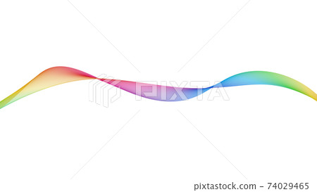 7 color wave background line white background - Stock Illustration ...