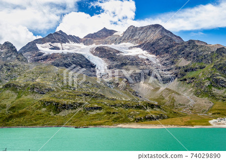 The White Lake, lago bianco in Ospizio Bernina, Engadin, Grisons, Switzerland 74029890