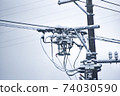 [冬季]電線桿與雪 74030590