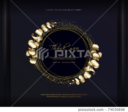 Luxury Gold Eucalyptus Thank You Card Template 74030696