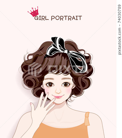 小女孩微笑著圖 74030789