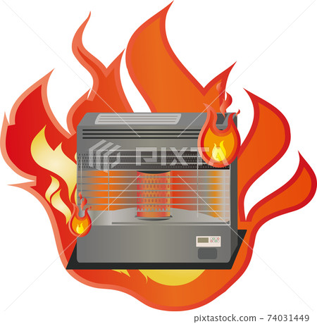 Image of a home appliance fire accident in an oil stove 74031449