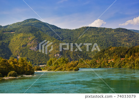 River Drina - national nature park in Serbia 74033079