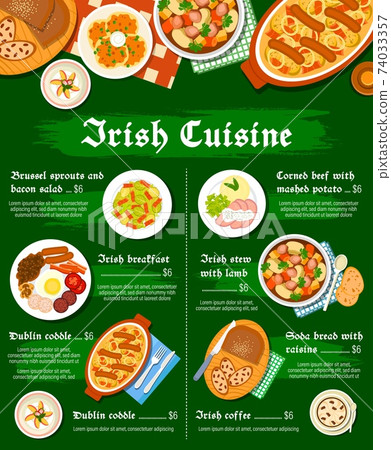 Irish food cuisine menu, breakfast dishes meals 74033357