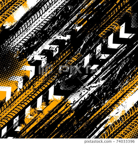 Offroad grunge tyre prints, vector background 74033396