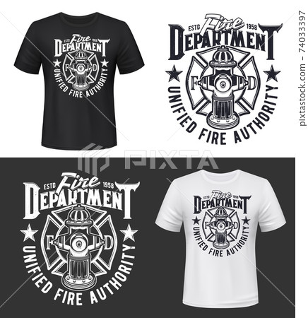 Fire, firefighters department t-shirt print mockup 74033397