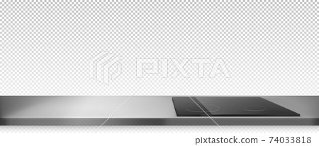 Electric stove, induction cooking panel on counter 74033818