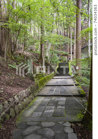Anrakuji (Ueda City) The approach to the national treasure octagonal triple tower Anrakuji (Ueda City) The approach to the national treasure octagonal triple tower 74034363