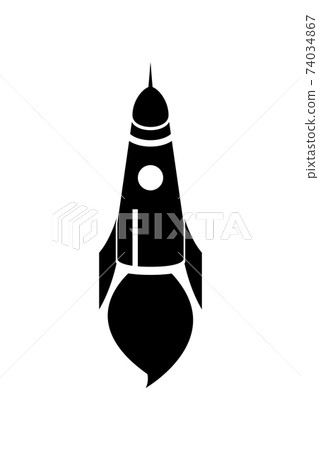 Rocket icon, black silhouette. Vector illustration isolated on white background Rocket icon, black silhouette. Vector illustration isolated on white background 74034867