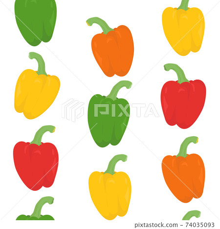 Seamless pattern with bright peppers 74035093