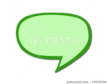 Green speech bubble sign as a cloud isolated on white background. E 74036500