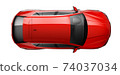 Red SUV car - top view	 74037034