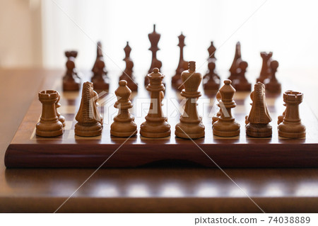 Chess board and chess pieces 74038889