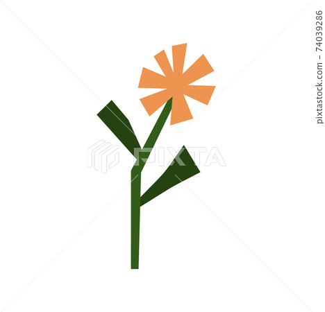 Vector stylized crystal spring flower. Geometry illustration polygonal art. Geometric decorative summer floral image for greeting Valentine card or poster, holiday banner Vector stylized crystal spring flower. Geometry illustration polygonal art. Geometric decorative summer floral image for greeting Valentine card or poster, holiday banner 74039286