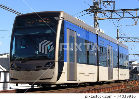 The Hankai Tramway, Sakai Tram Aoran, runs through Osaka. The Hankai Tramway, Sakai Tram Aoran, runs through Osaka. 74039910