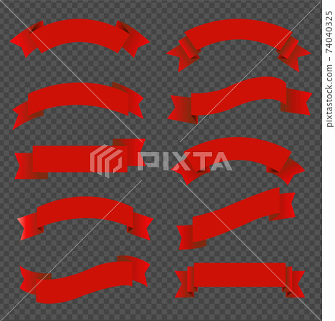 Red Ribbon Big Set Isolated Transparent Background - Stock Illustration ...