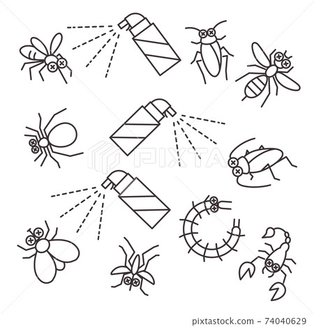 Pest control icon set 74040629