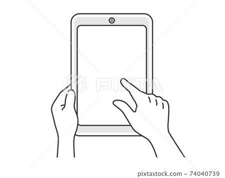 Illustration of operating a tablet PC with a finger Illustration of operating a tablet PC with a finger 74040739