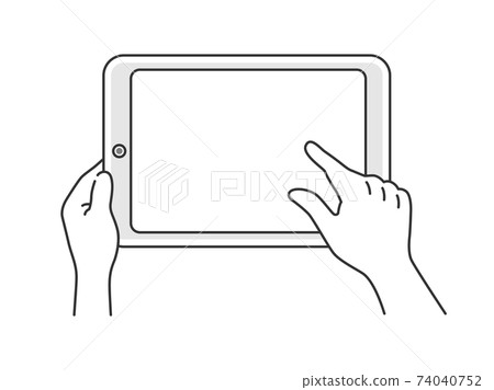 用手指操作平板電腦的插圖 74040752