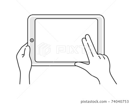 用手指操作平板電腦的插圖 74040753