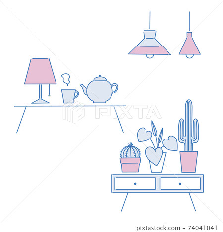 Interior miscellaneous goods illustration set 74041041