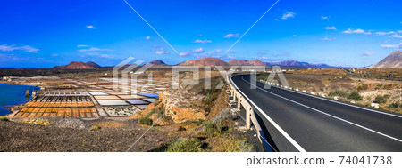 Landmarks of Lanzarote - Salinas de Janubio, main salt production of Canary islands 74041738