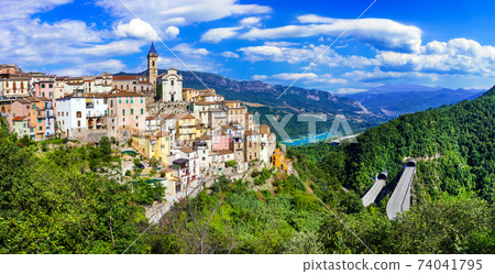 beautiful villages of Itay - Colledimezzo in Abruzzo, Lago di Bomba beautiful villages of Itay - Colledimezzo in Abruzzo, Lago di Bomba 74041795