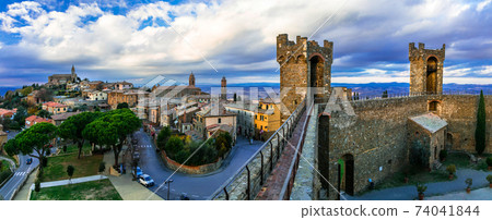 Landmarks of Italy - medieval town Montalcino, famous wine region of Tuscany 74041844