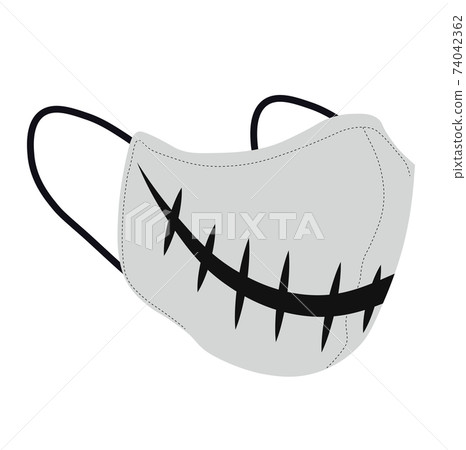 halloween mouth mask vector stock illustration. night party where it is mandatory to be masked. Isolated on a white background. 74042362