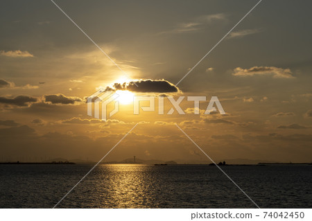 日落，松島，仁川 74042450