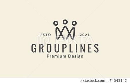 three person group line logo symbol icon vector graphic design illustration 74043142