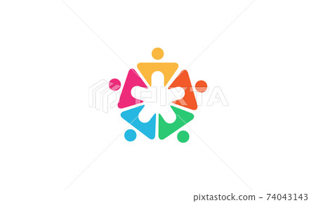 pentagon group colorful modern logo symbol icon vector graphic design illustration 74043143