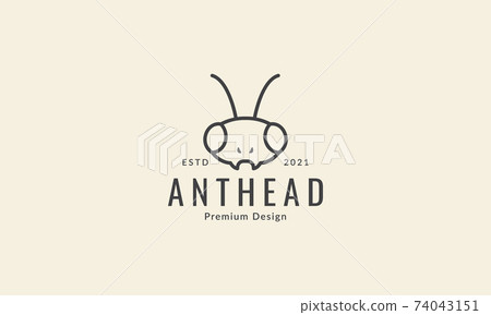 insect ant head line simple logo symbol icon vector graphic design illustration insect ant head line simple logo symbol icon vector graphic design illustration 74043151