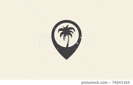 coconut tree with map pin location logo symbol icon vector graphic design illustration coconut tree with map pin location logo symbol icon vector graphic design illustration 74043165