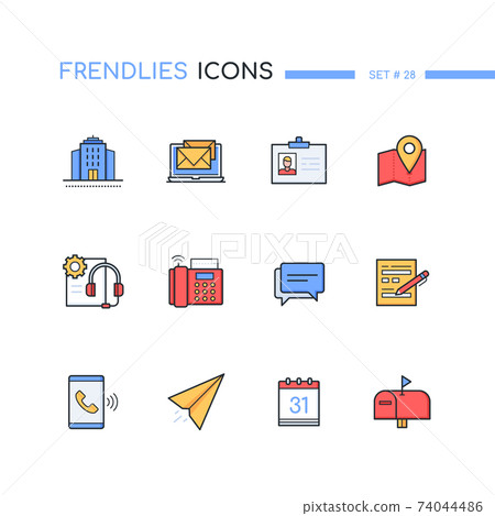 Contact us - modern line design style icons set - Stock Illustration ...
