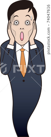 尖叫的男性上班族 74047616