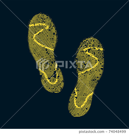 Shoes print yellow silhouette Shoes print yellow silhouette 74048499