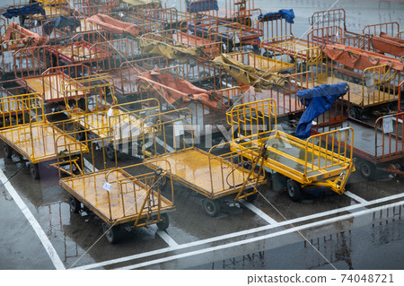 Baggage car to transport luggage in the airport 74048721