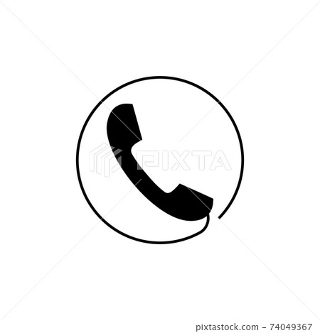 Phone icon, sign. Handset. Vector illustration. Flat design. Black, Grey on white background. Phone icon, sign. Handset. Vector illustration. Flat design. Black, Grey on white background. 74049367