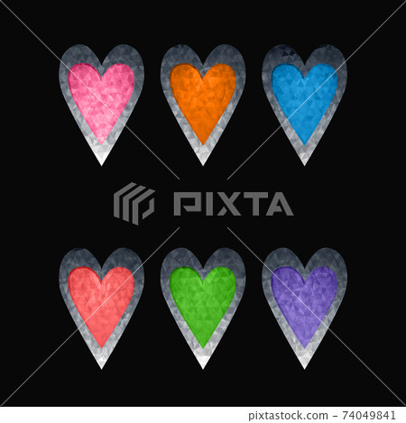 Gaming elements isolated on white background. Design for computer game. Symbols and icons. Collection buttons for games and app. Different colors hearts. Cartoon interface. Gaming elements isolated on white background. Design for computer game. Symbols and icons. Collection buttons for games and app. Different colors hearts. Cartoon interface. 74049841